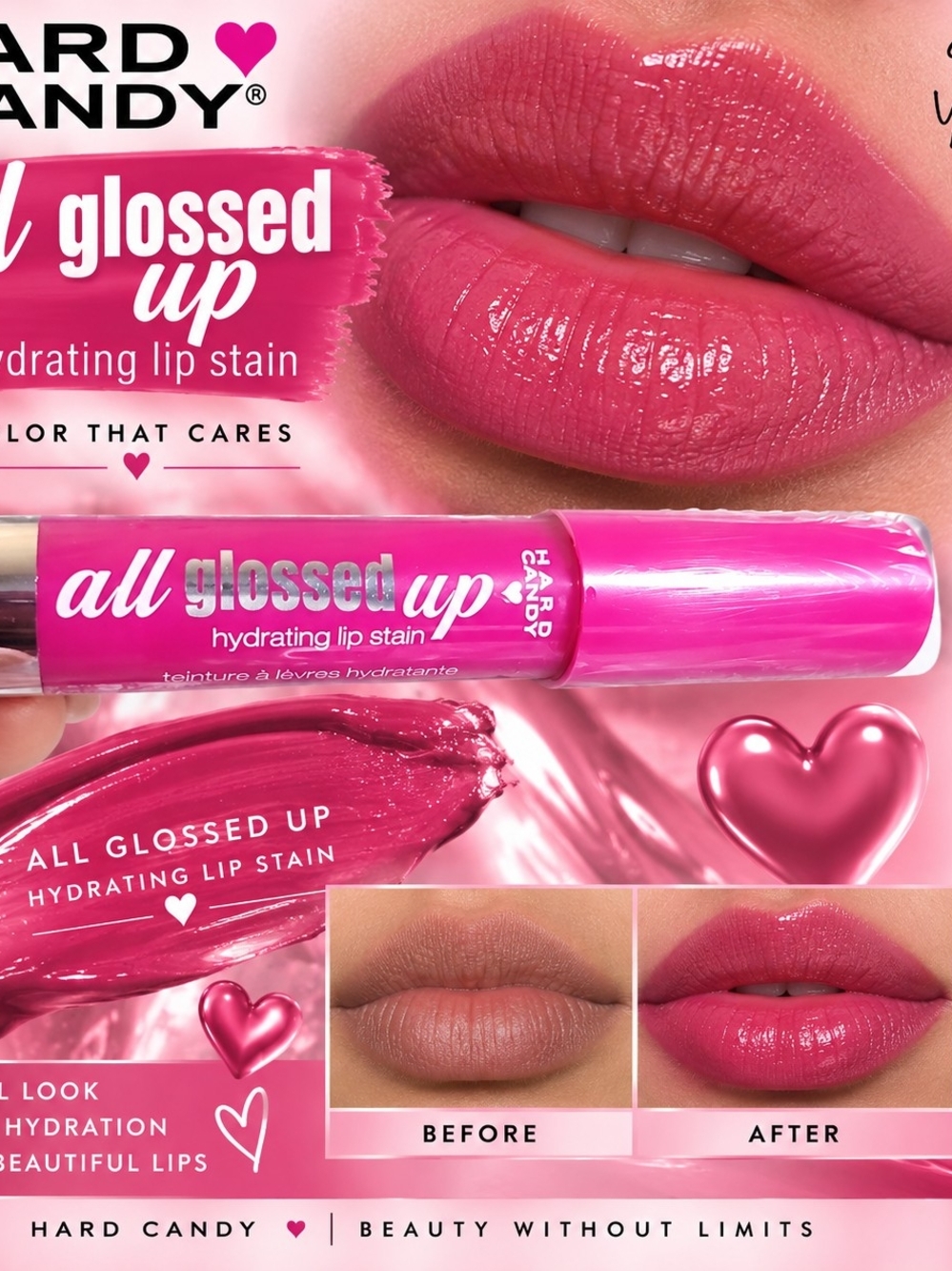 Hard Candy All Glossed Up Hydrating Lip Stain - Hot Pink